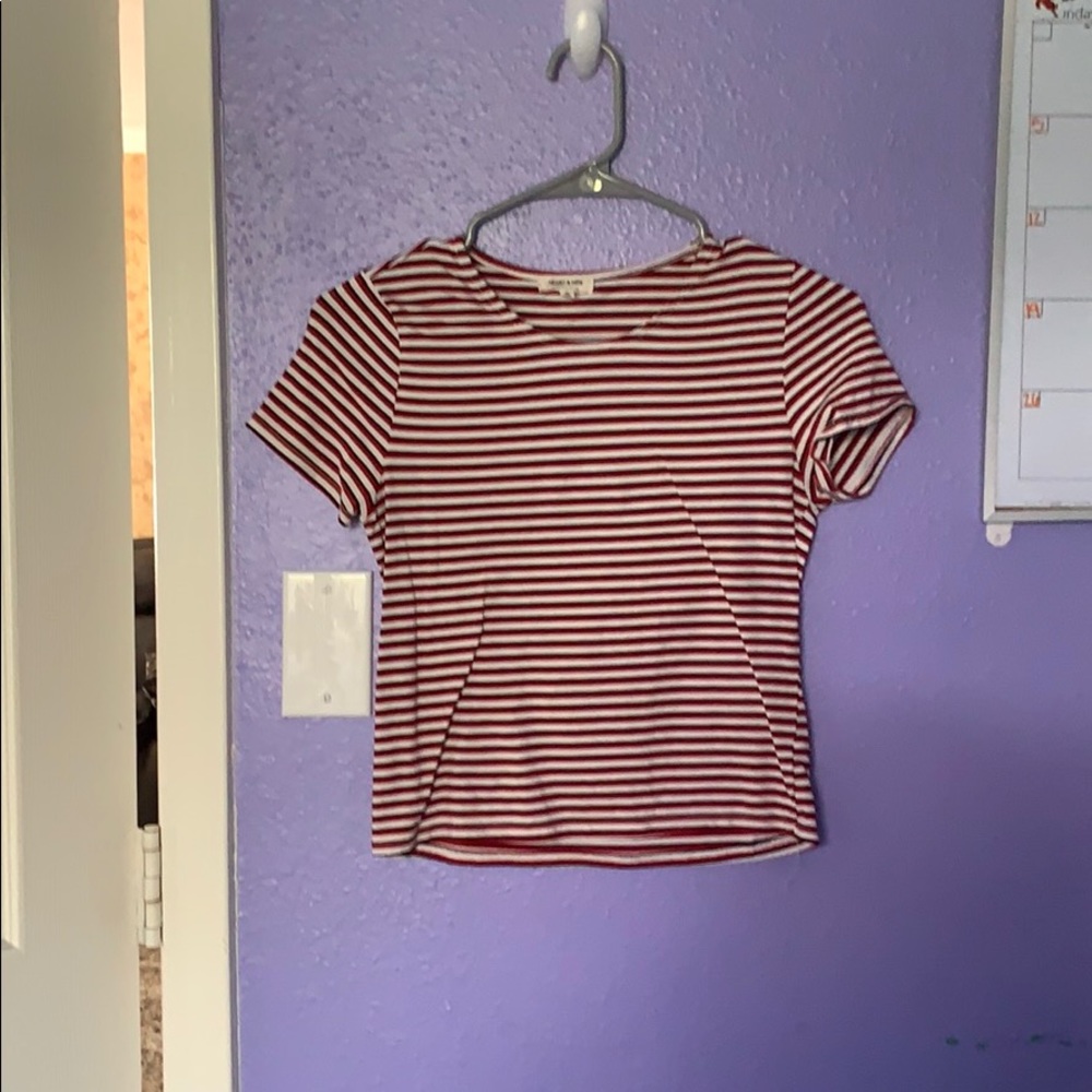 red black and white crop top
